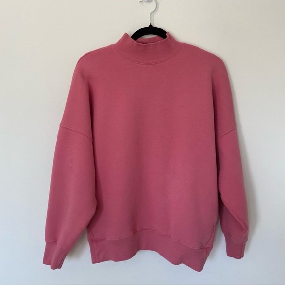 TNA Tops - TNA Cozy Fleece Mega Mock Neck Sweatshirt in Pink size 1
